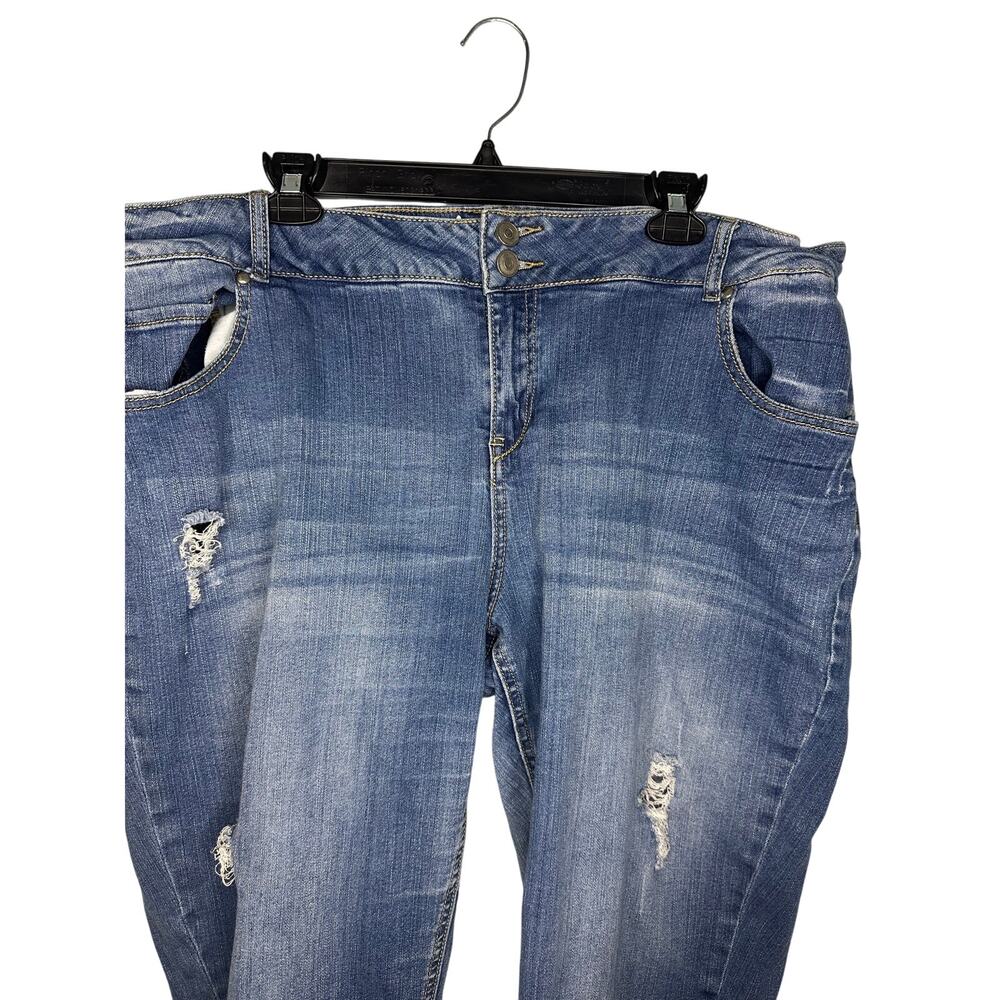 Lane Bryant Ankle Jeans Women's Plus Size 22 Distressed Medium Stretch Straight - Picture 1 of 6